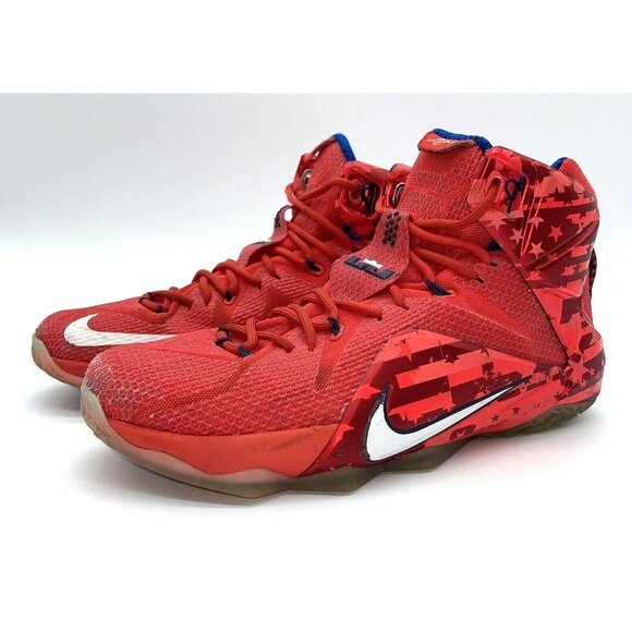 NIKE LEBRON XII (12) Independence Day Mens 10.5 USA 4th of July 684593-616 - Picture 13 of 13